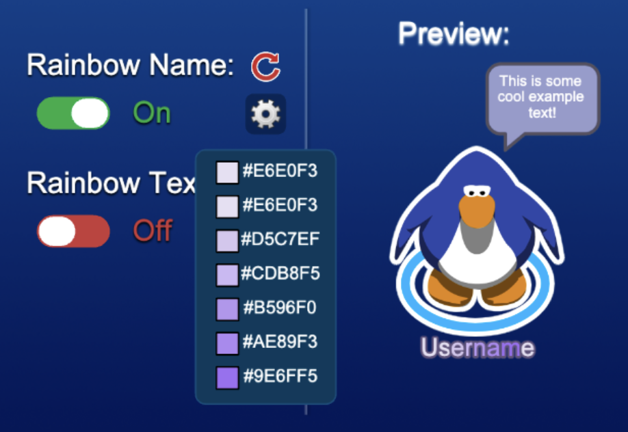 New Update: Custom Rainbow Name and Rainbow Test
